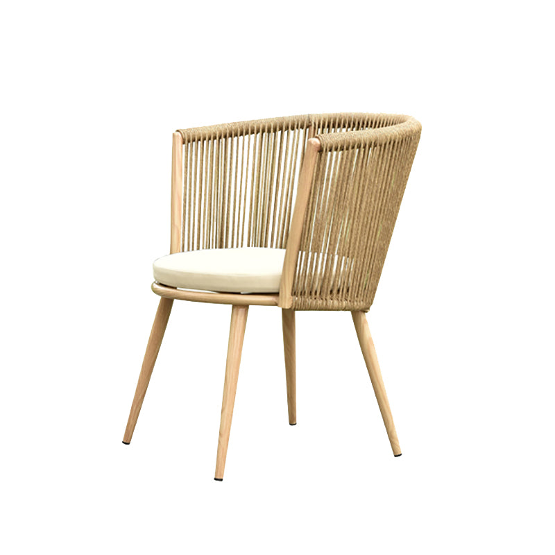 Tropical Outdoor Bistro Chairs Armless Metal Dining Side Chair