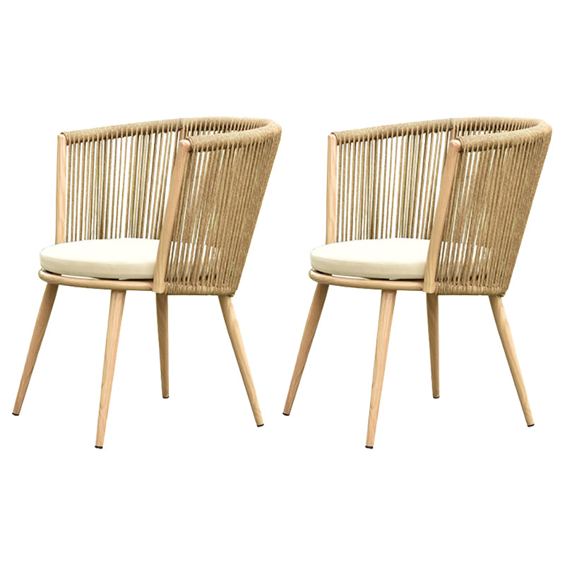 Tropical Outdoor Bistro Chairs Armless Metal Dining Side Chair