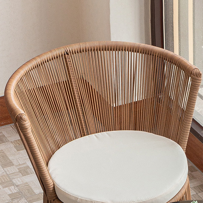 Tropical Outdoor Bistro Chairs Armless Metal Dining Side Chair