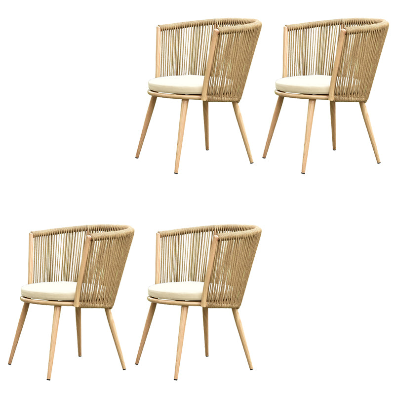 Tropical Outdoor Bistro Chairs Armless Metal Dining Side Chair