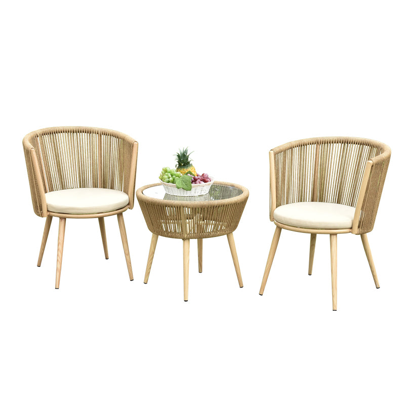 Tropical Outdoor Bistro Chairs Armless Metal Dining Side Chair