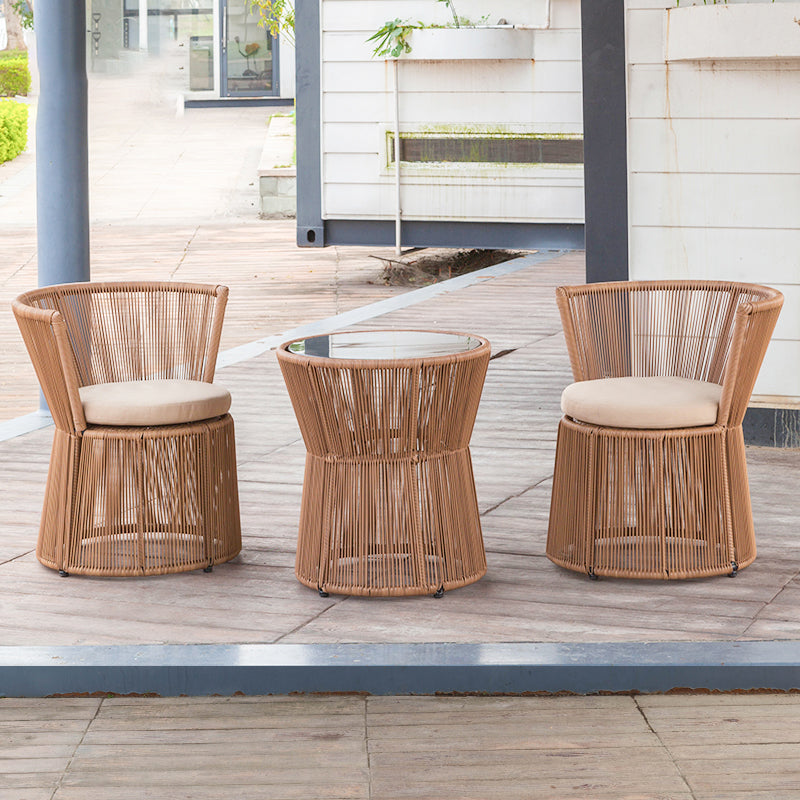 Tropical Outdoor Bistro Chairs Armless Metal Dining Side Chair