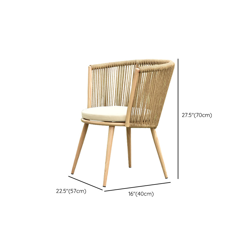 Tropical Outdoor Bistro Chairs Armless Metal Dining Side Chair