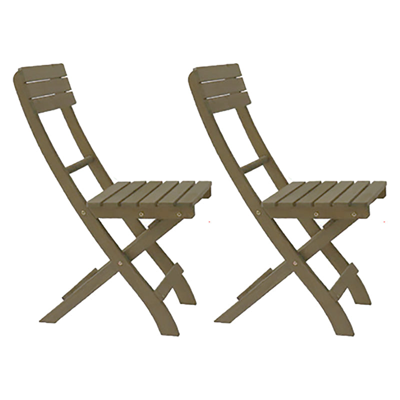 Contemporary Armless Patio Chairs Wood Folding Dining Side Chair