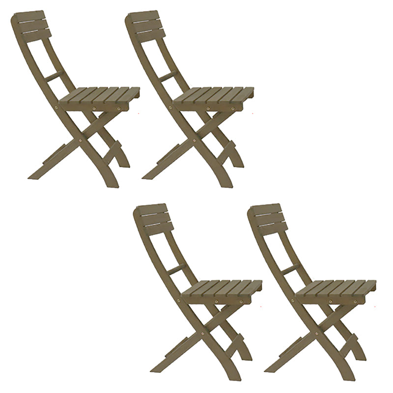 Contemporary Armless Patio Chairs Wood Folding Dining Side Chair