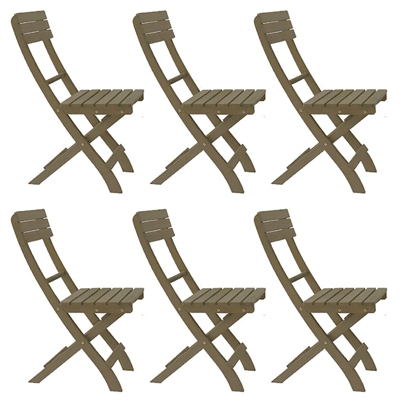 Contemporary Armless Patio Chairs Wood Folding Dining Side Chair