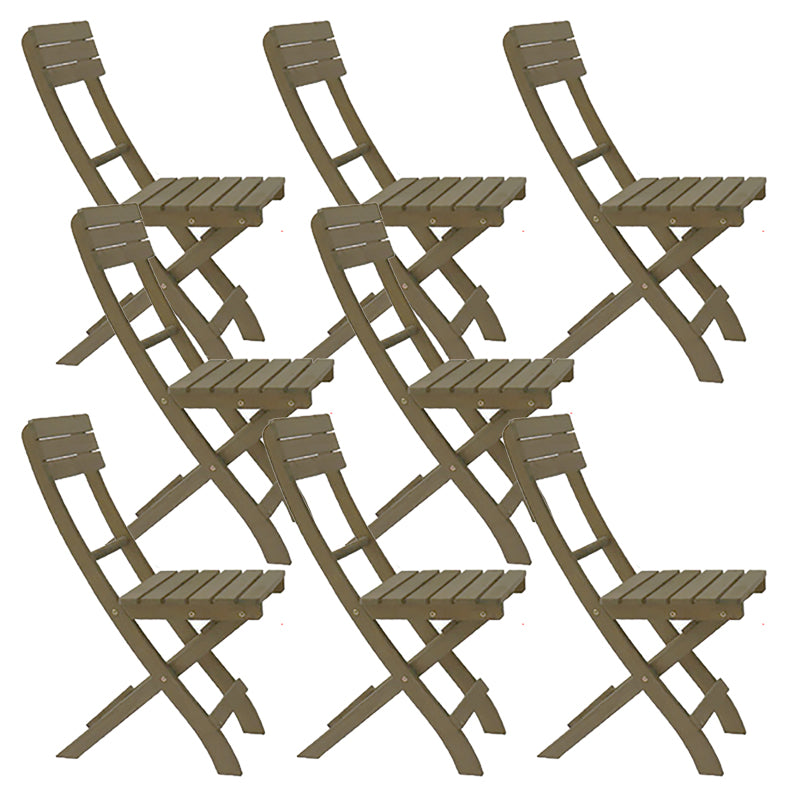 Contemporary Armless Patio Chairs Wood Folding Dining Side Chair
