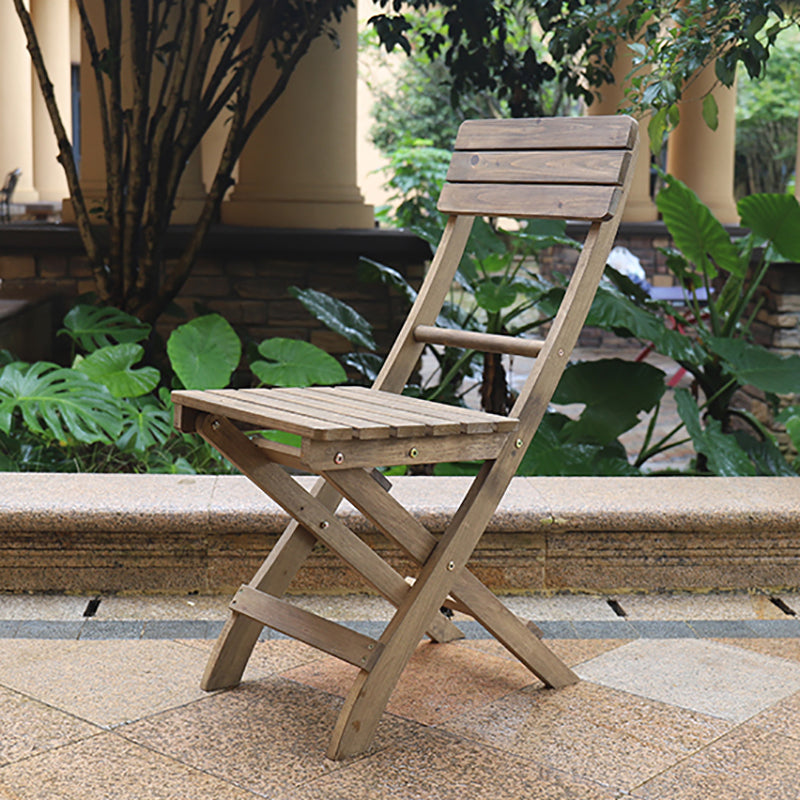 Contemporary Armless Patio Chairs Wood Folding Dining Side Chair