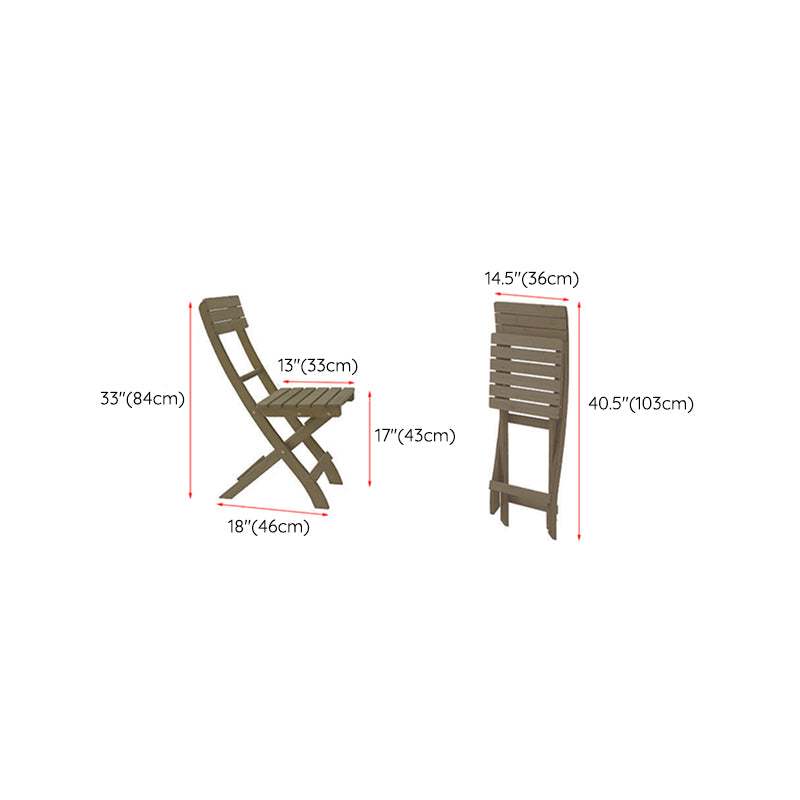 Contemporary Armless Patio Chairs Wood Folding Dining Side Chair