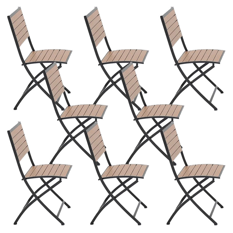 Metal Patio Dining Chair Modern Armless Outdoors Dining Chairs