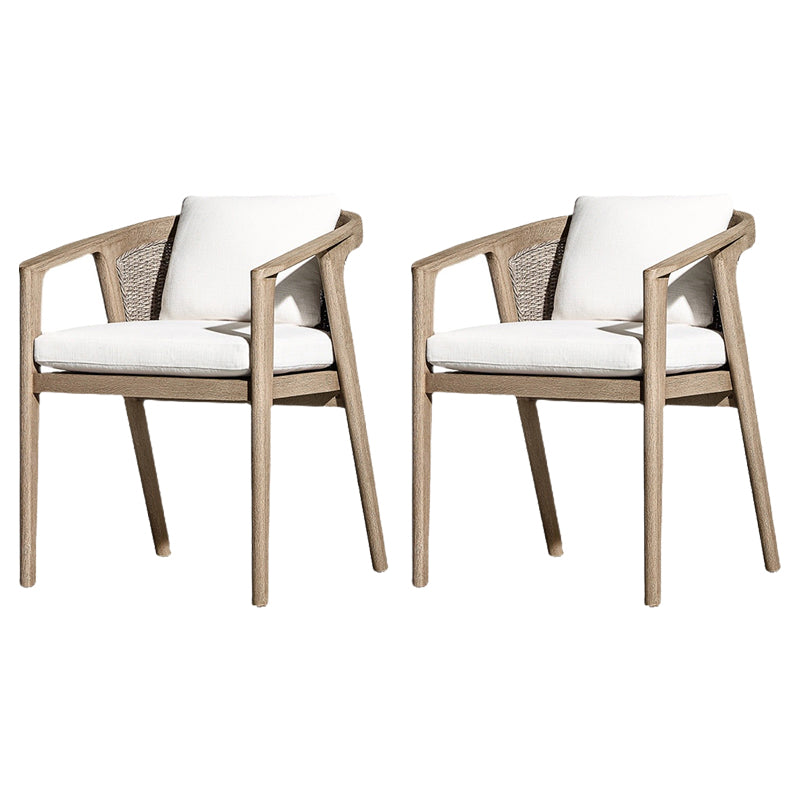 Contemporary Teak Patio Dining Chair Upholstered Outdoor Chair
