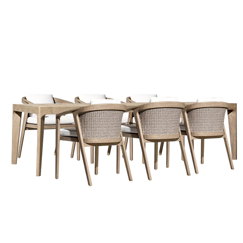 Contemporary Teak Patio Dining Chair Upholstered Outdoor Chair