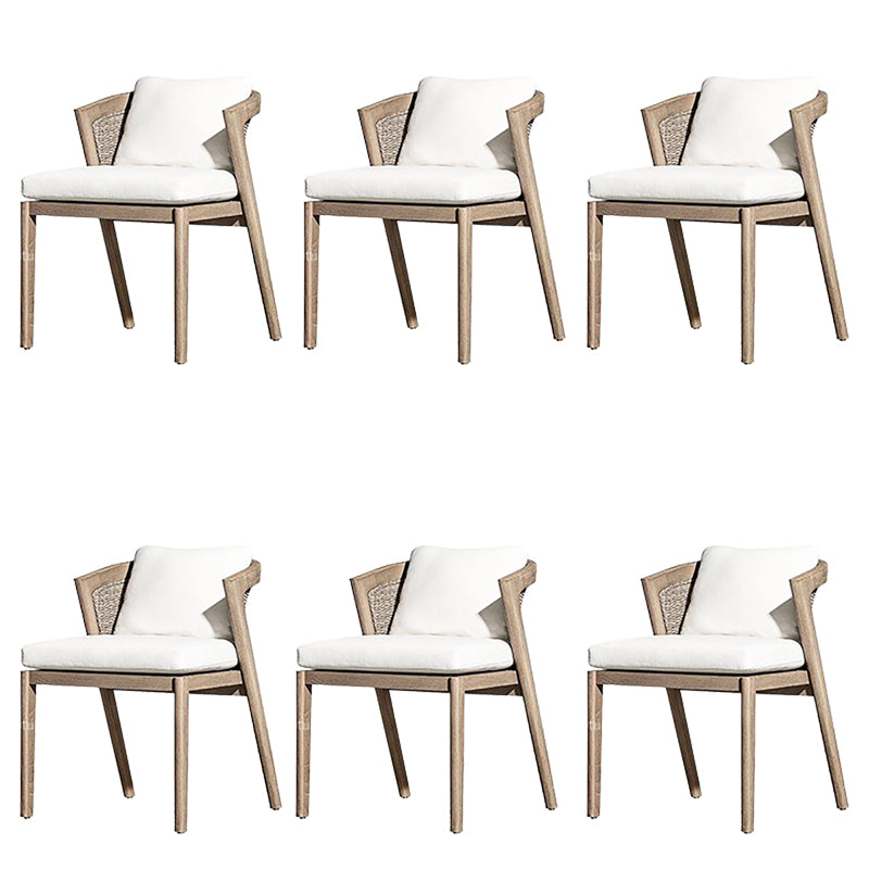 Contemporary Teak Patio Dining Chair Upholstered Outdoor Chair