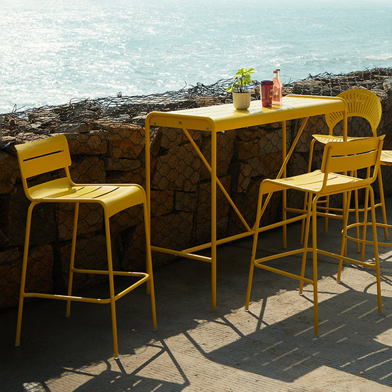 Modern Patio Dining Armchair Aluminum Open Back With Arm Outdoor Bistro Chairs
