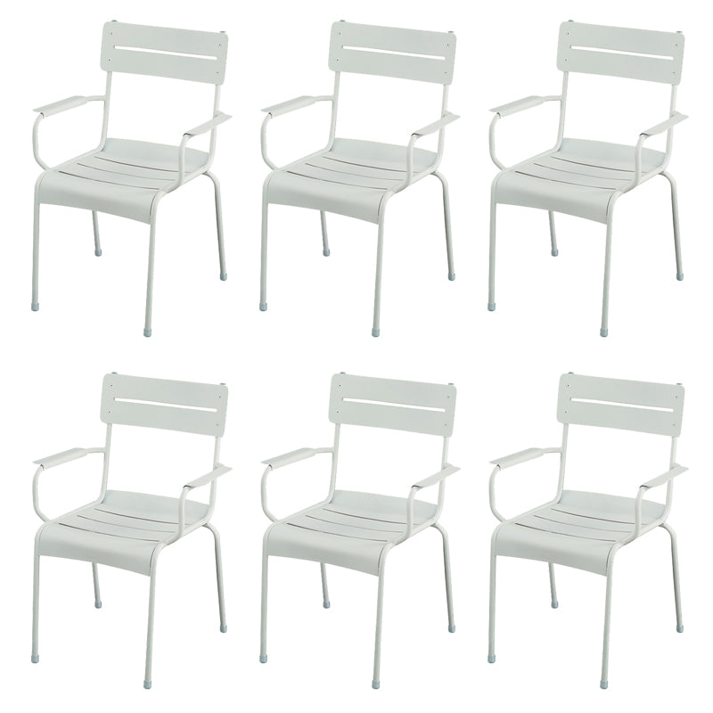 Modern Patio Dining Armchair Aluminum Open Back With Arm Outdoor Bistro Chairs