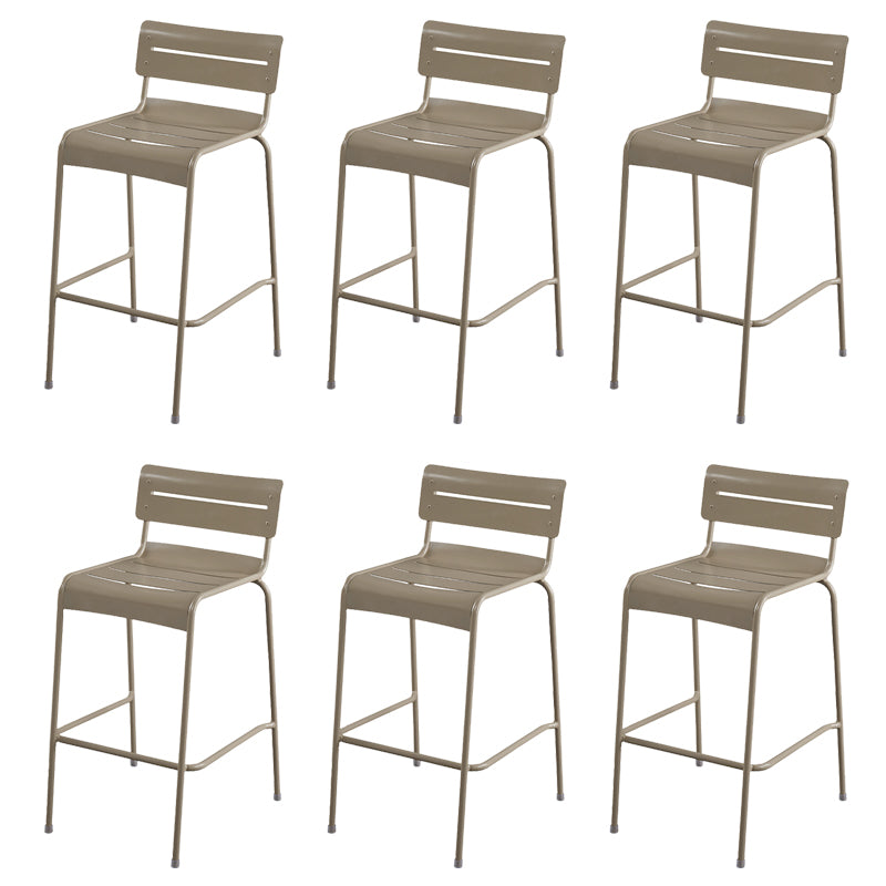 Modern Patio Dining Armchair Aluminum Open Back With Arm Outdoor Bistro Chairs