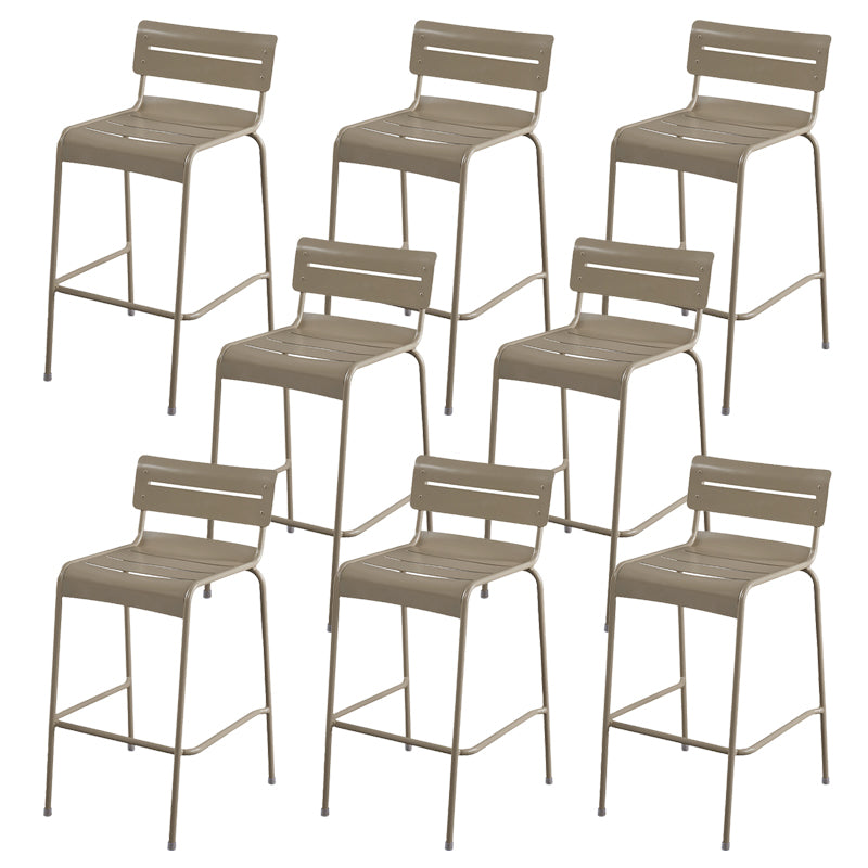 Modern Patio Dining Armchair Aluminum Open Back With Arm Outdoor Bistro Chairs