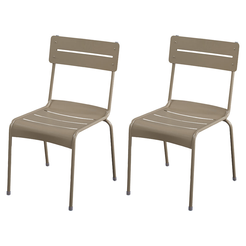 Modern Patio Dining Armchair Aluminum Open Back With Arm Outdoor Bistro Chairs