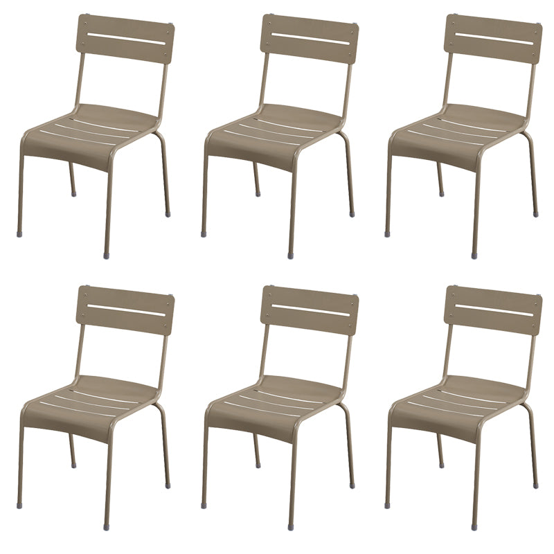Modern Patio Dining Armchair Aluminum Open Back With Arm Outdoor Bistro Chairs