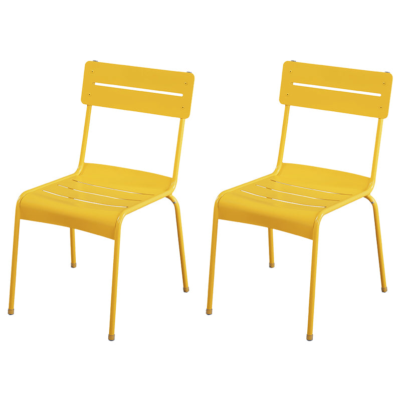 Modern Patio Dining Armchair Aluminum Open Back With Arm Outdoor Bistro Chairs