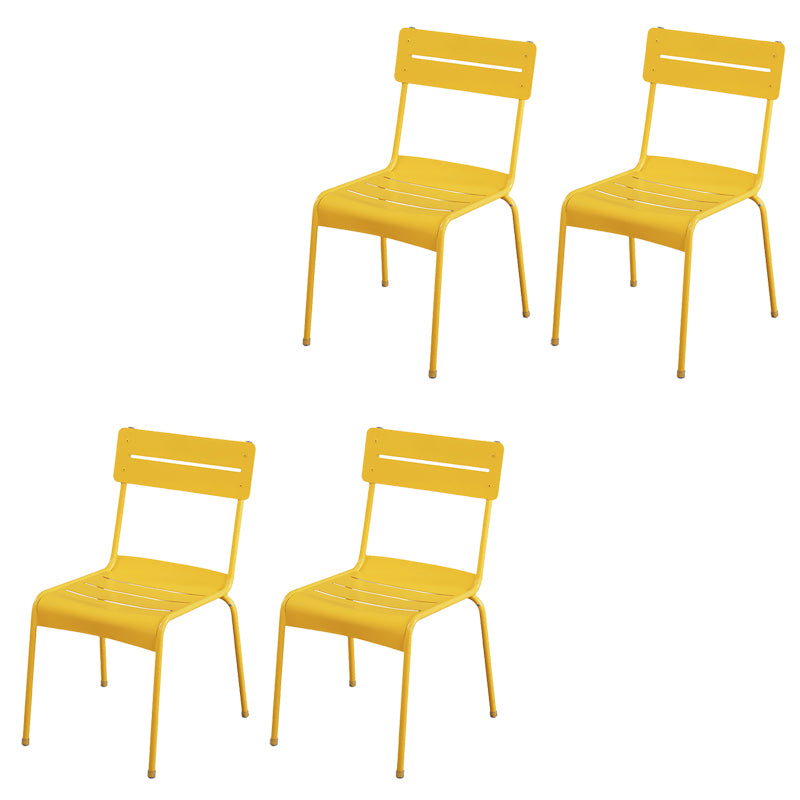 Modern Patio Dining Armchair Aluminum Open Back With Arm Outdoor Bistro Chairs