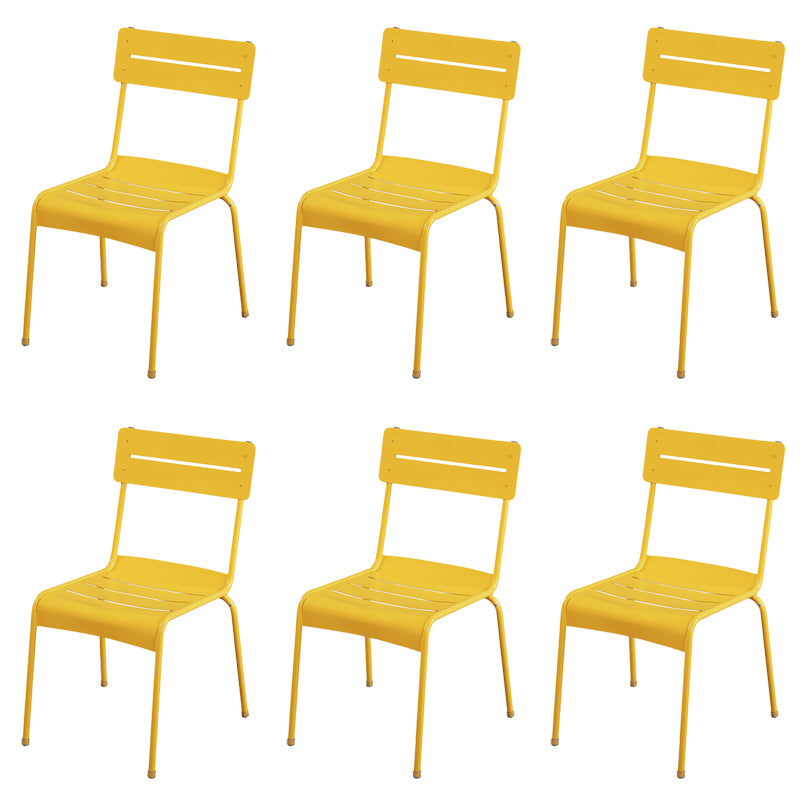 Modern Patio Dining Armchair Aluminum Open Back With Arm Outdoor Bistro Chairs