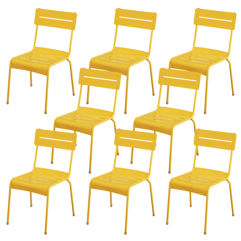 Modern Patio Dining Armchair Aluminum Open Back With Arm Outdoor Bistro Chairs