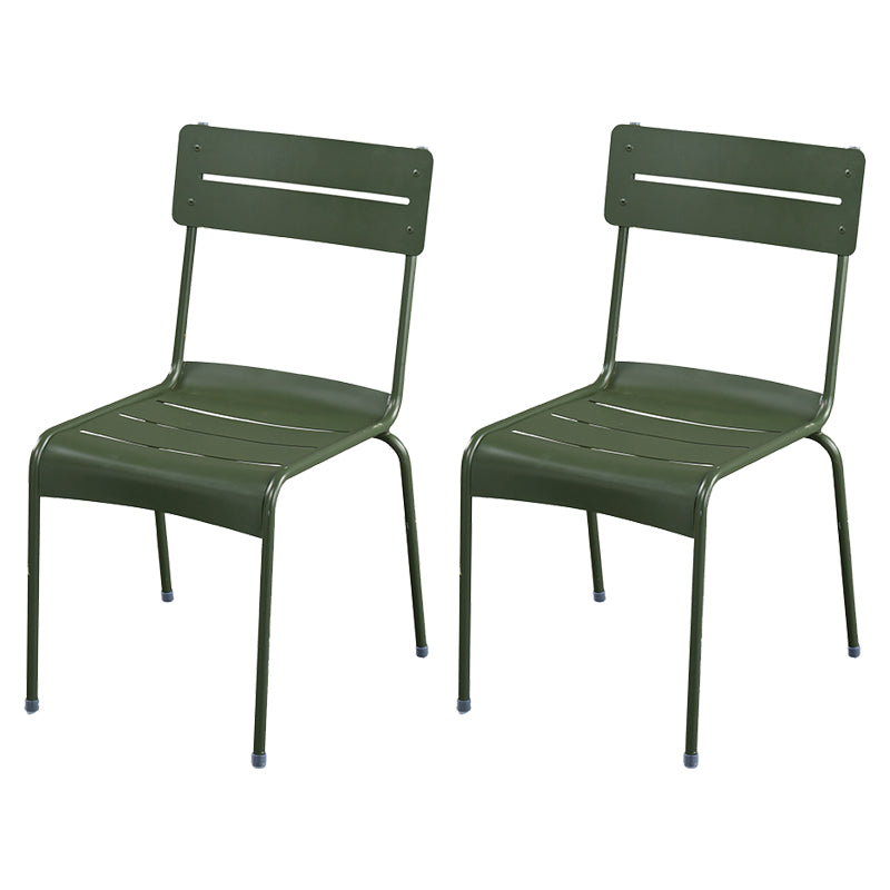 Modern Patio Dining Armchair Aluminum Open Back With Arm Outdoor Bistro Chairs