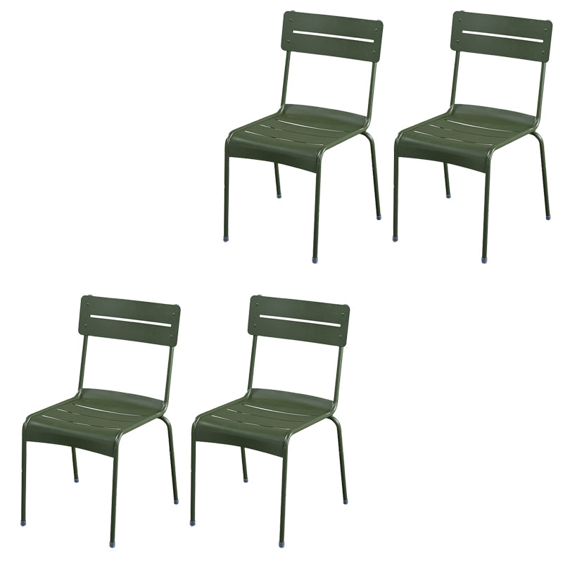 Modern Patio Dining Armchair Aluminum Open Back With Arm Outdoor Bistro Chairs