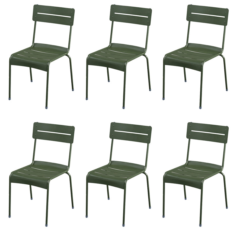 Modern Patio Dining Armchair Aluminum Open Back With Arm Outdoor Bistro Chairs