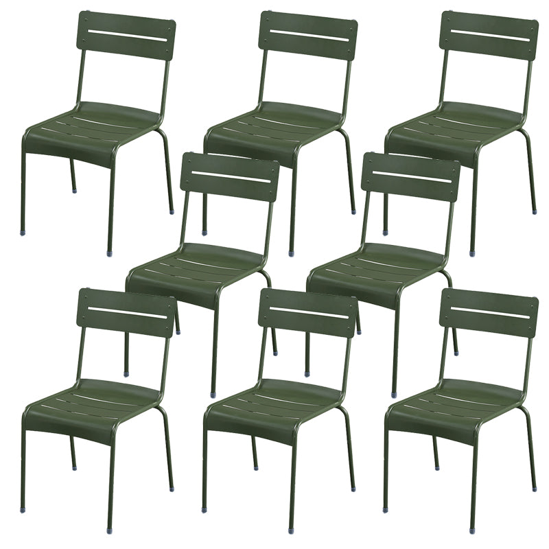 Modern Patio Dining Armchair Aluminum Open Back With Arm Outdoor Bistro Chairs