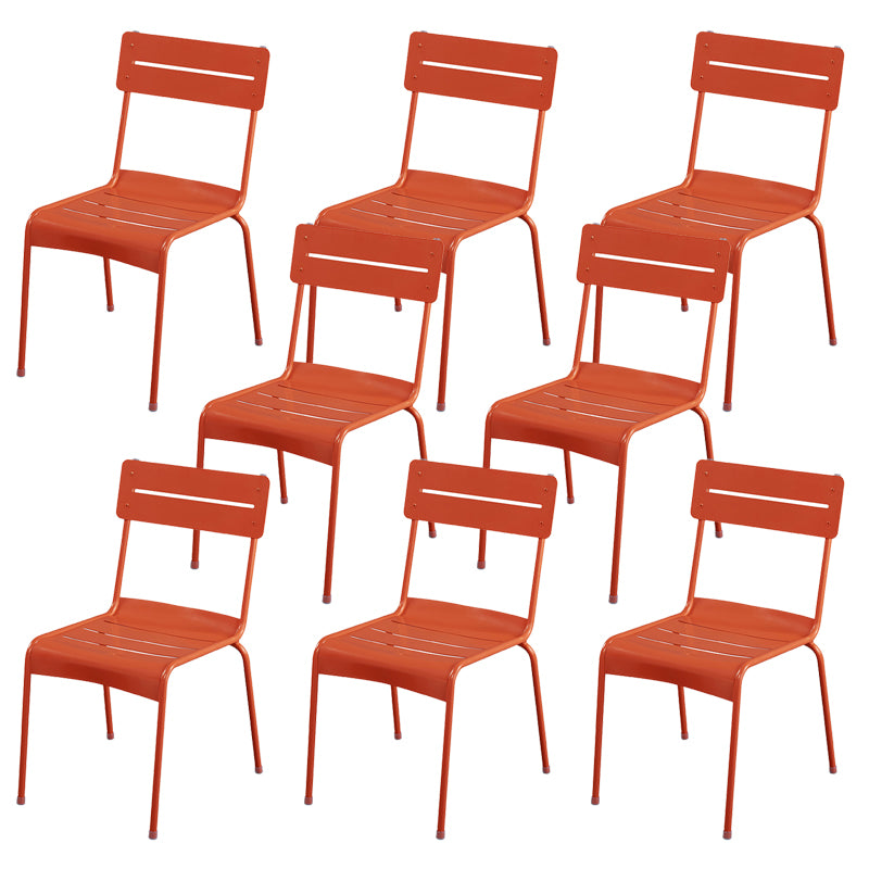 Modern Patio Dining Armchair Aluminum Open Back With Arm Outdoor Bistro Chairs