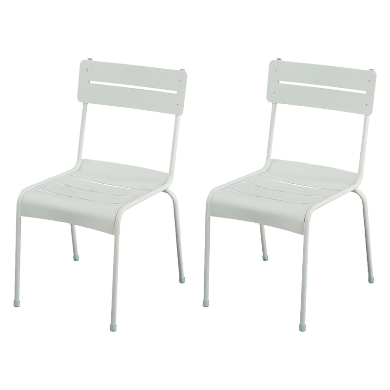 Modern Patio Dining Armchair Aluminum Open Back With Arm Outdoor Bistro Chairs