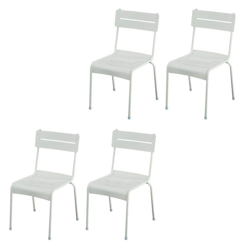 Modern Patio Dining Armchair Aluminum Open Back With Arm Outdoor Bistro Chairs