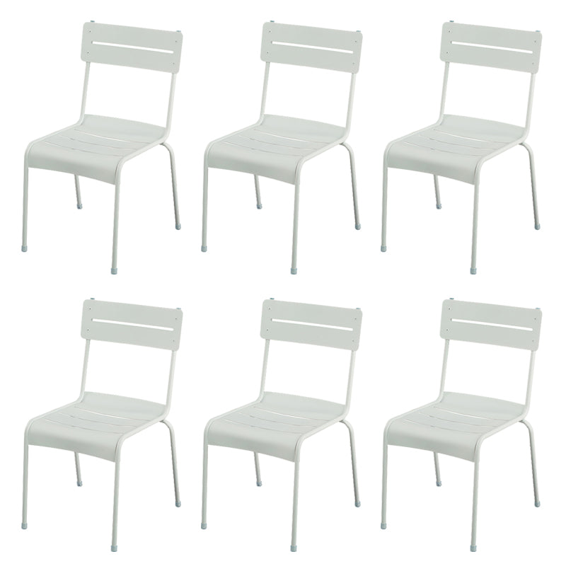 Modern Patio Dining Armchair Aluminum Open Back With Arm Outdoor Bistro Chairs