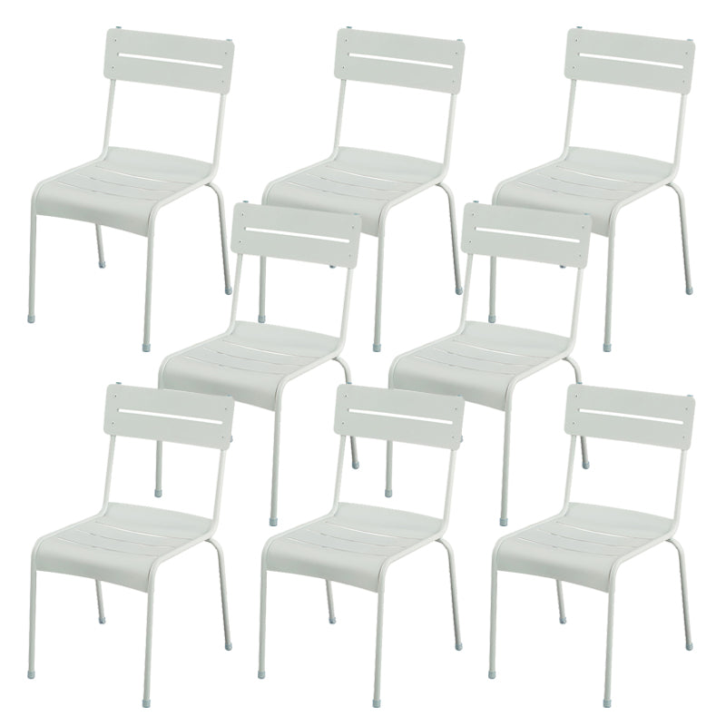 Modern Patio Dining Armchair Aluminum Open Back With Arm Outdoor Bistro Chairs