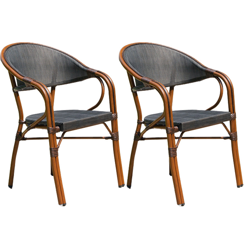 Tropical Rattan Dining Armchair with Arm Patio Dining Armchair