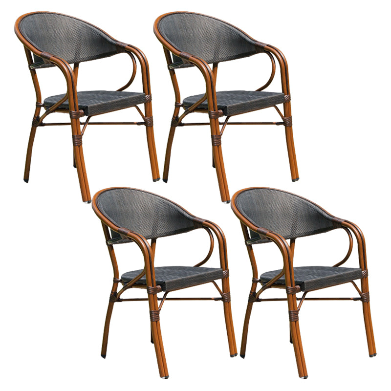 Tropical Rattan Dining Armchair with Arm Patio Dining Armchair