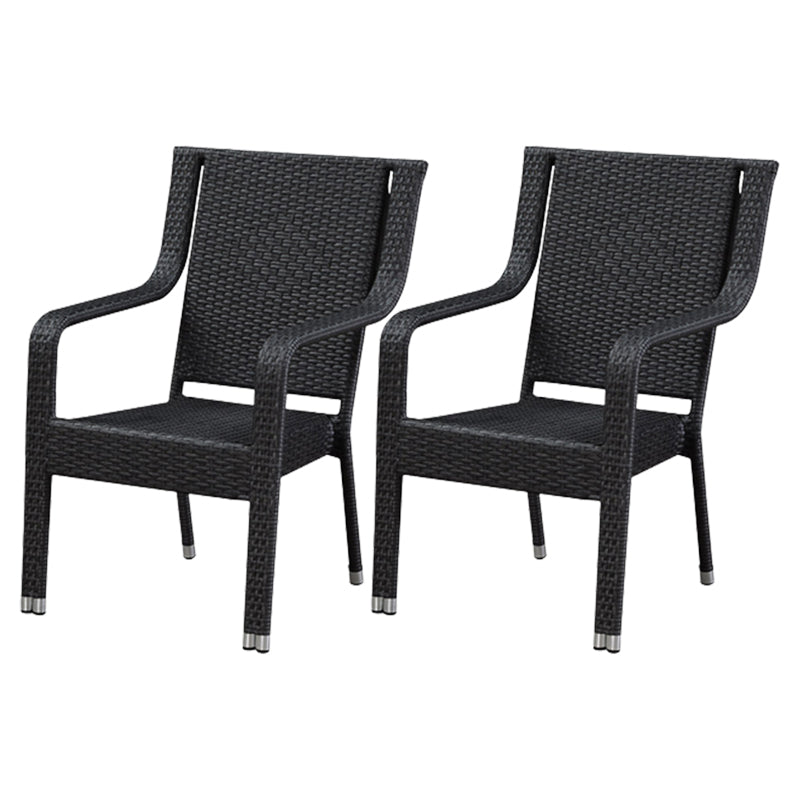 Tropical Rattan Patio Dining Armchair with Arm Dining Armchair