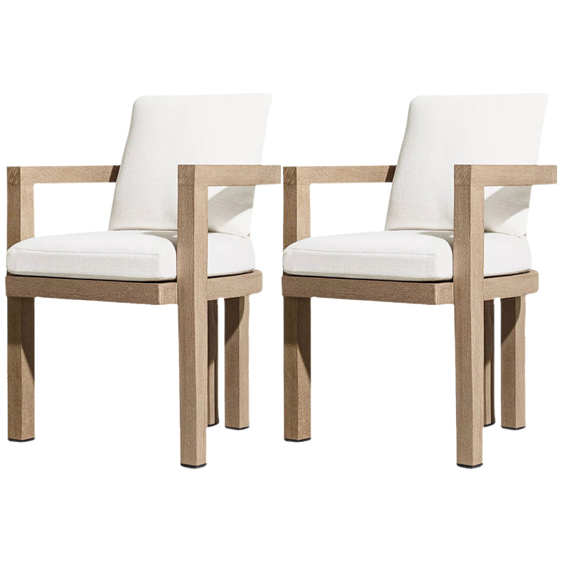Modern Armed Chairs Solid Wood Natural Removable Cushion Dining Chairs