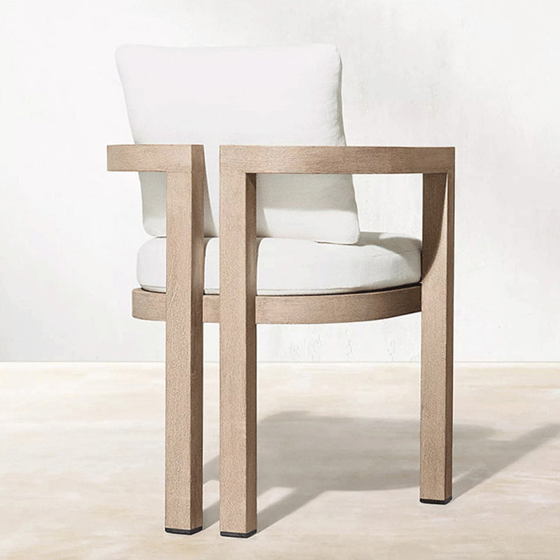 Modern Armed Chairs Solid Wood Natural Removable Cushion Dining Chairs
