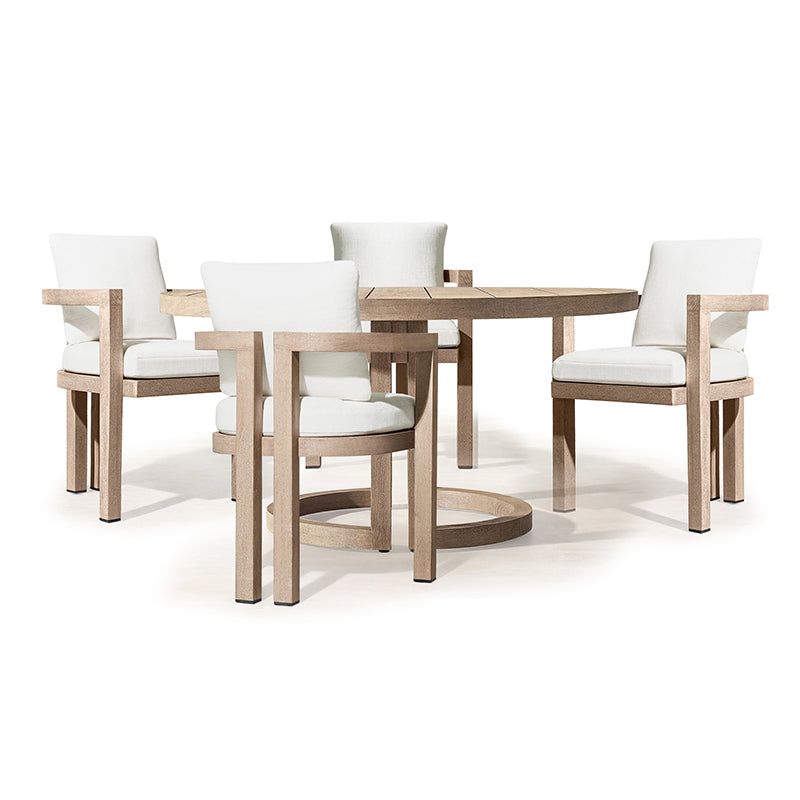 Modern Armed Chairs Solid Wood Natural Removable Cushion Dining Chairs