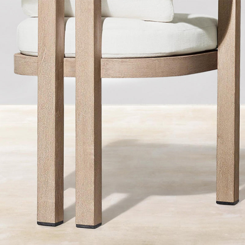 Modern Armed Chairs Solid Wood Natural Removable Cushion Dining Chairs