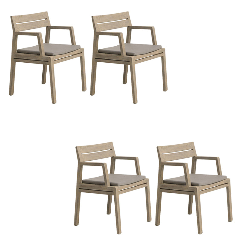 Modern Dining Chairs Teak With Arm Removable Cushion Outdoor Bistro Chairs