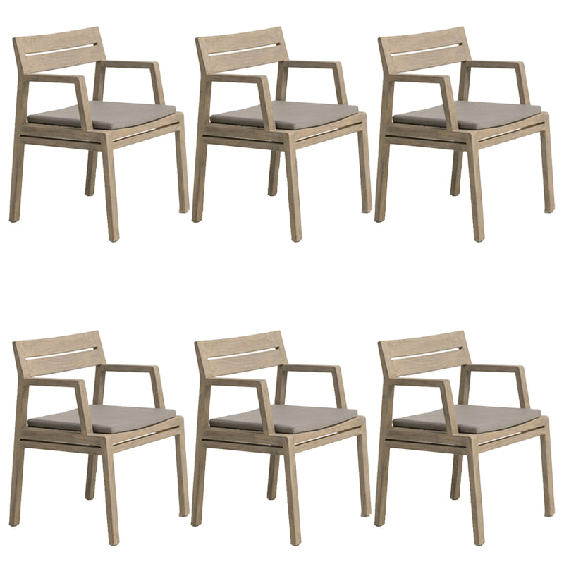 Modern Dining Chairs Teak With Arm Removable Cushion Outdoor Bistro Chairs