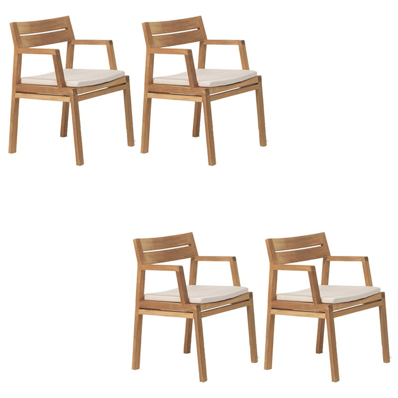 Modern Dining Chairs Teak With Arm Removable Cushion Outdoor Bistro Chairs