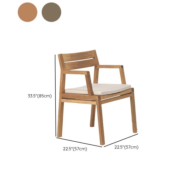 Modern Dining Chairs Teak With Arm Removable Cushion Outdoor Bistro Chairs