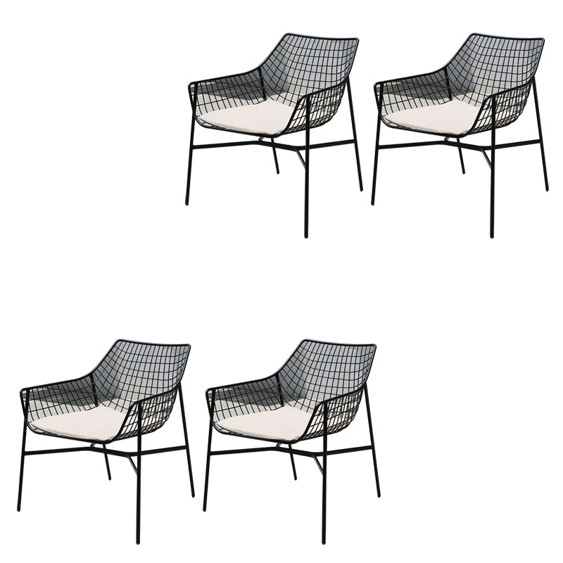Industrial Dining Chairs Iron With Arm Open Back Outdoor Bistro Chairs