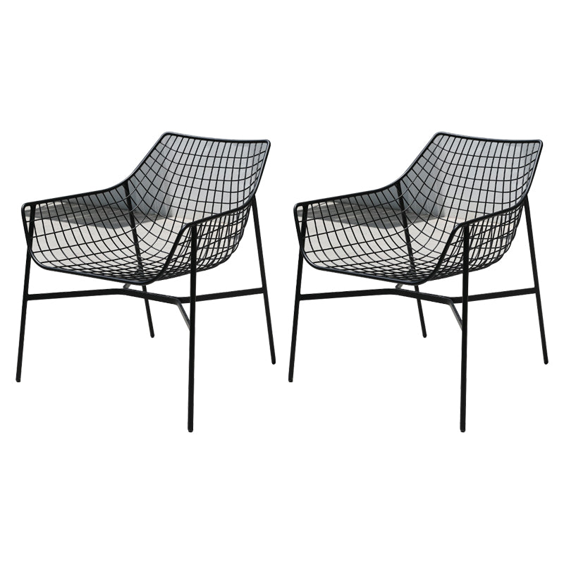 Industrial Dining Chairs Iron With Arm Open Back Outdoor Bistro Chairs