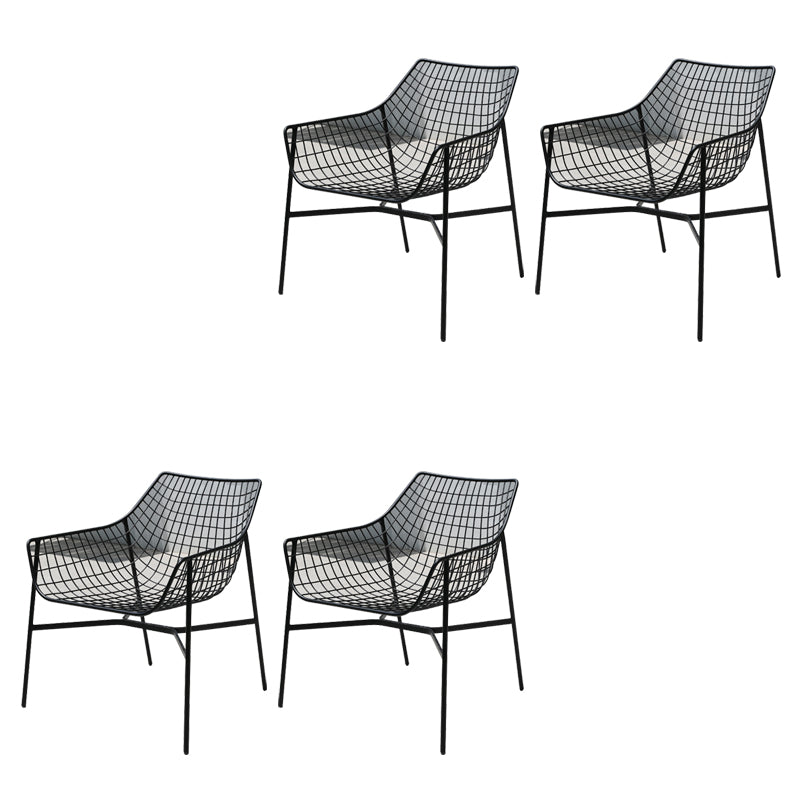 Industrial Dining Chairs Iron With Arm Open Back Outdoor Bistro Chairs